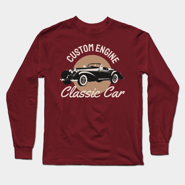 custom engine classic car Long Sleeve T-Shirt by busines_night